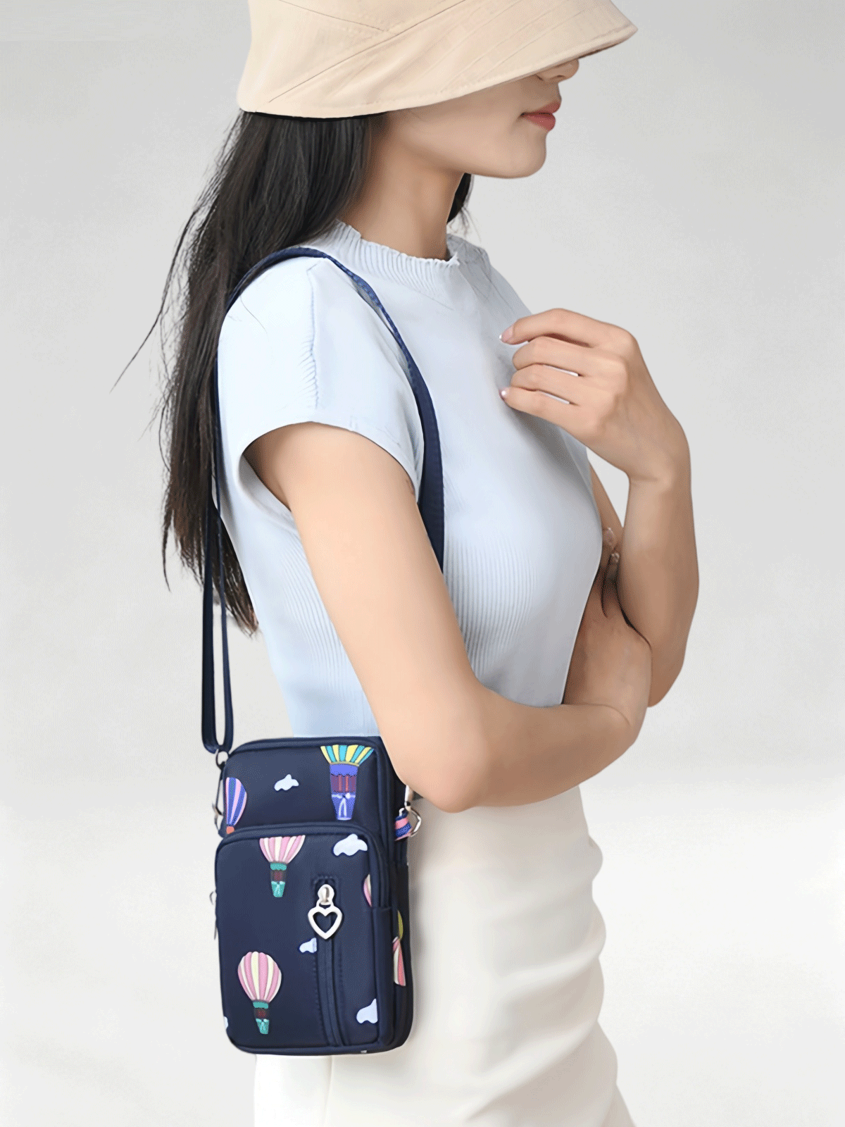 Flexvibe Mini Cell Phone Crossbody Bag for Women, Versatile Vertical Neck Pouch Coin Purse