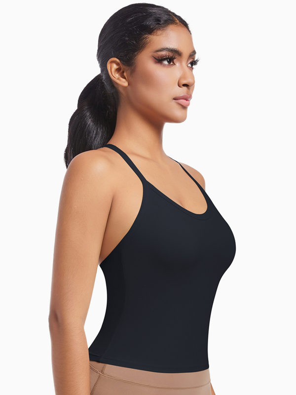 Flexvibe High Support Nylon Bra Crisscross Back Fixed Pad for Gym Run Yoga