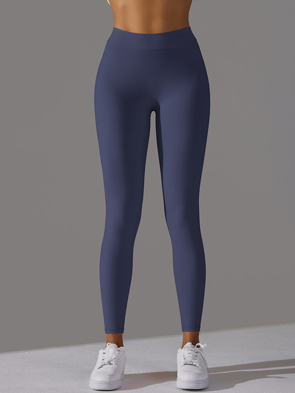 Flexvibe V-Waist Ruffled Yoga Capris - High Waisted Butt Lifting Tummy Control Solid Color