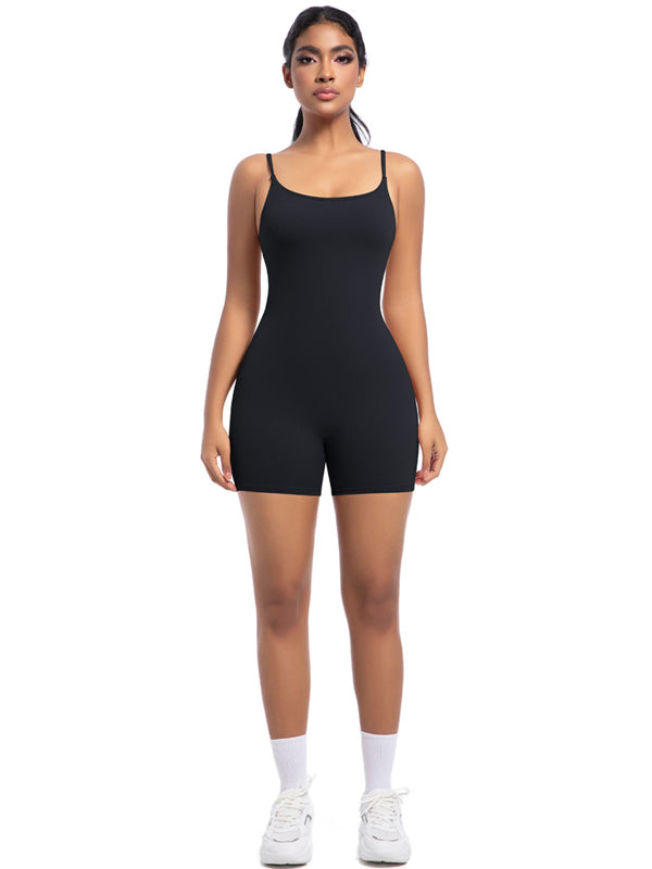 Flexvibe Barely-There Yoga Camisole Bodysuit - Seamless Stretchy Breathable Workout Wear
