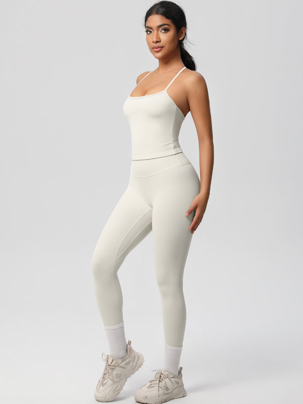 Flexvibe Stretchy High-Waisted Yoga Set - Double-Sided Brushed Versatile Athletic Wear