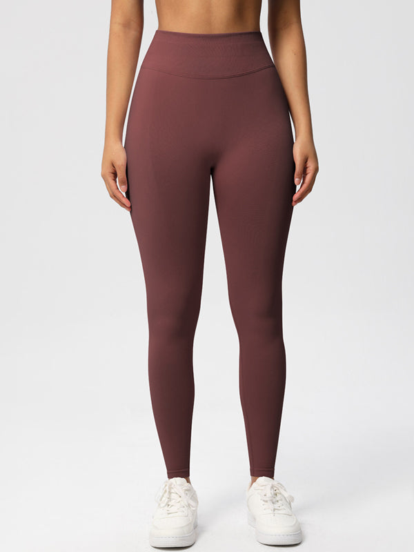 Flexvibe High Waisted Seamless Yoga Leggings - Solid Color Butt Lifting Tummy Control 4-Way Stretch