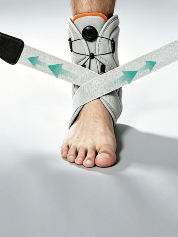 Flexvibe Adjustable Ankle Brace, Universal for Left & Right Foot, Support Sleeve for Sprain & Ligament Recovery