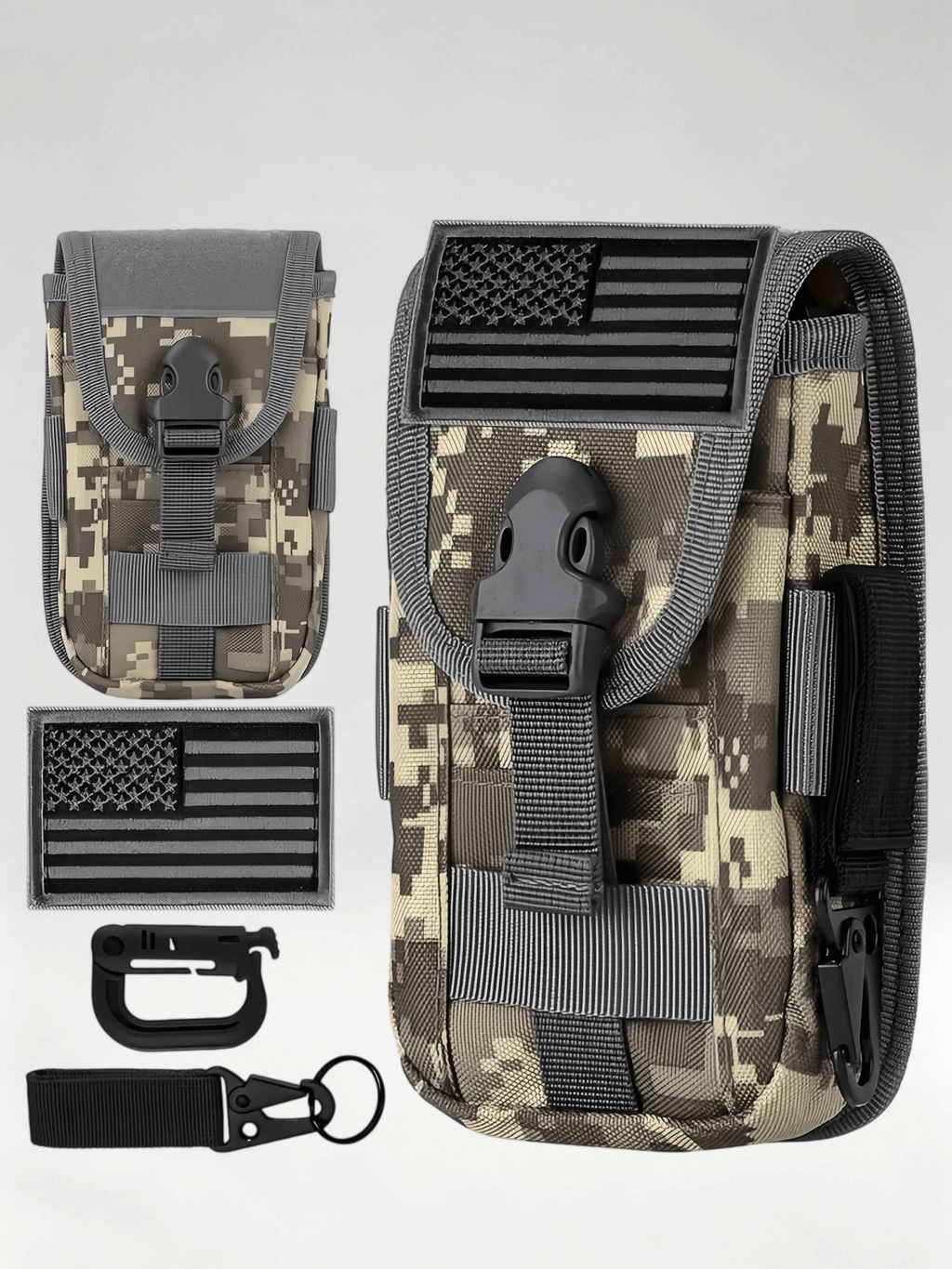 Flexvibe Camo Tactical Fanny Pack, Multi-purpose Large Capacity Phone Pouch for Outdoor Sports