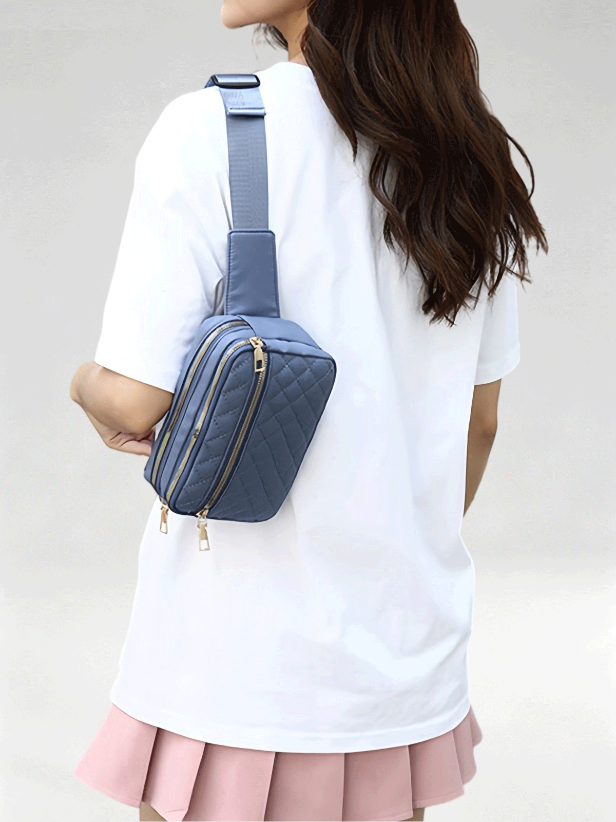 Flexvibe Solid Color Women Waist Bag, Lightweight Casual Chest Crossbody Bag for Outdoor Travel