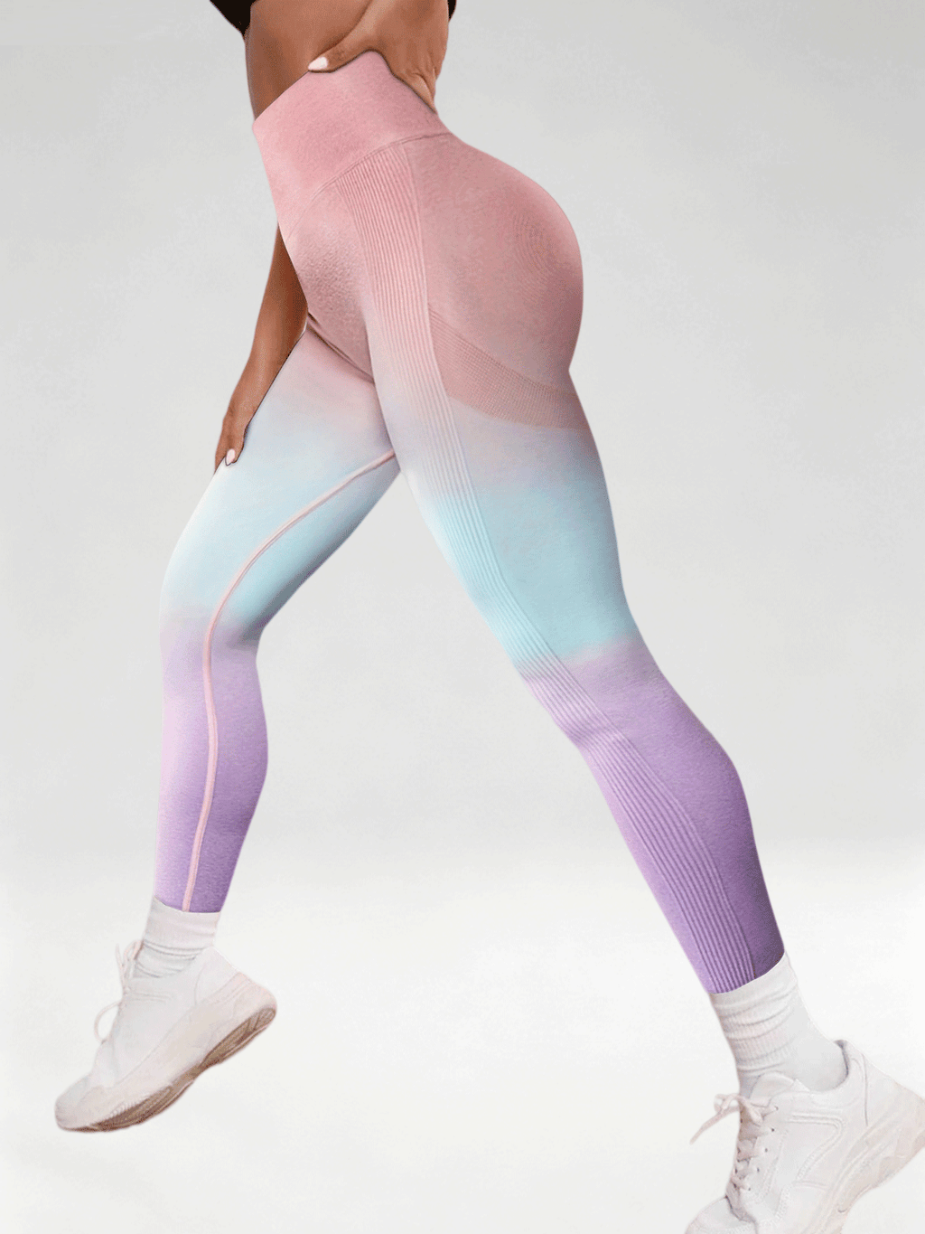 Flexvibe Gradient High Waist Naked Feel Yoga Leggings, No Camel Toe Tummy Control Butt Lifting Quick Dry Pants