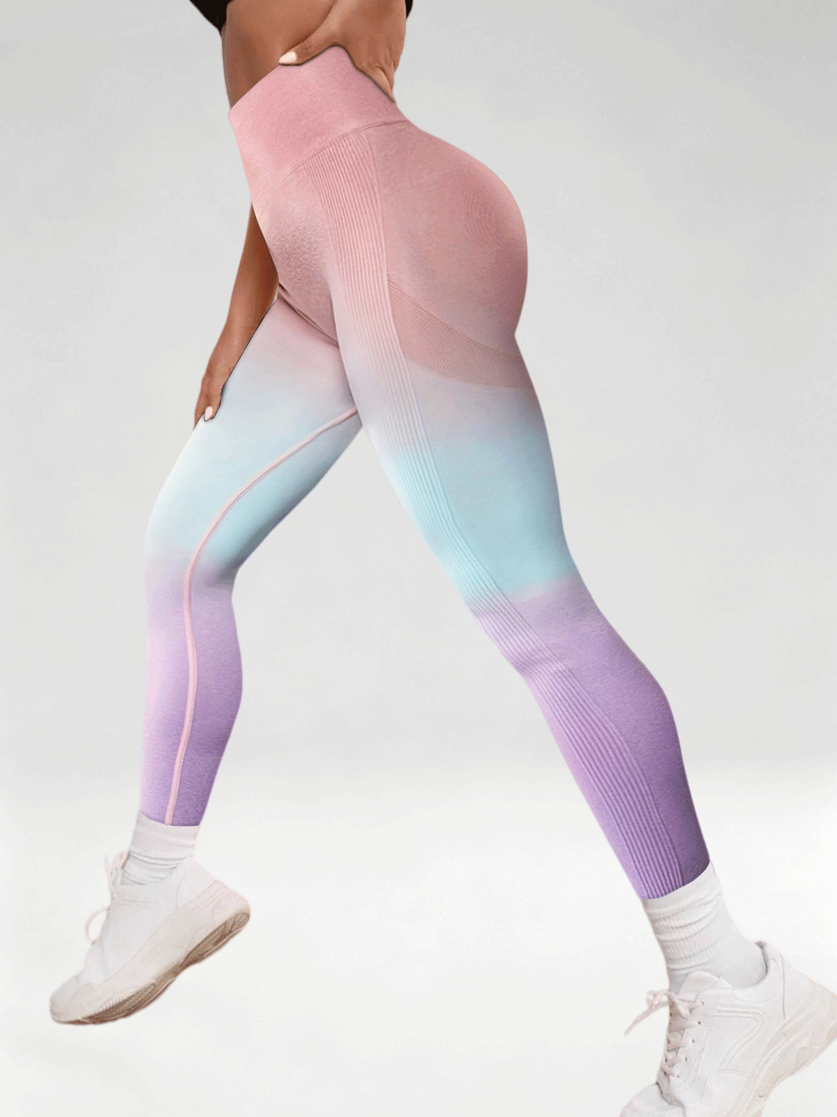 Flexvibe Gradient High Waist Naked Feel Yoga Leggings, No Camel Toe Tummy Control Butt Lifting Quick Dry Pants