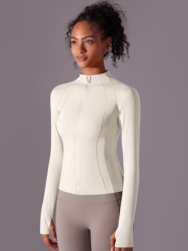 Flexvibe Stand-Up Collar Zipper Jacket - Long Sleeve Breathable Slim-Fit Versatile Outerwear