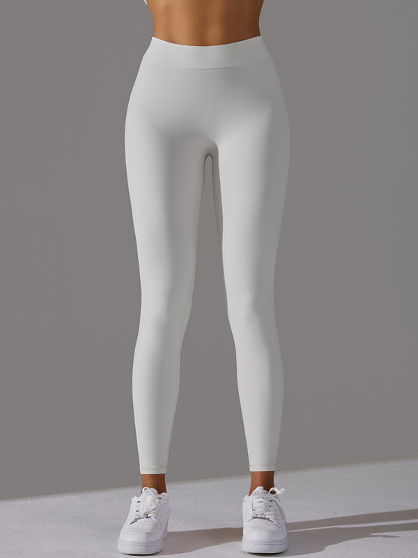 Flexvibe V-Waist Ruffled Yoga Capris - High Waisted Butt Lifting Tummy Control Solid Color