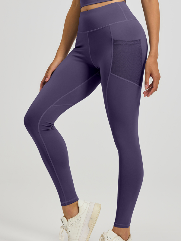 Flexvibe Women's High Waist Yoga Capris - Two Semi-Transparent Side Pockets Barely-There Fit
