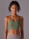 Flexvibe Double-Sided Brushed Yoga Bra Y-Back Fixed Cup Skin-Friendly