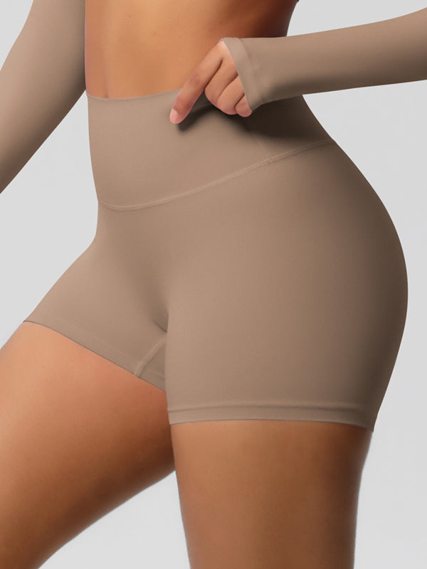 Flexvibe Fleece-Lined High-Waisted Yoga Shorts - Warm Tummy Control Gym Winter Wear