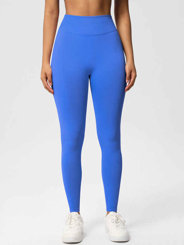 Flexvibe High Waisted Seamless Yoga Leggings - Solid Color Butt Lifting Tummy Control 4-Way Stretch