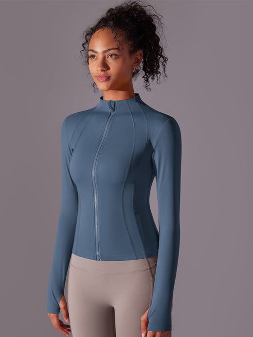 Flexvibe Stand-Up Collar Zipper Jacket | Long Sleeve, Breathable Slim-Fit, S–XL, 5 Colors