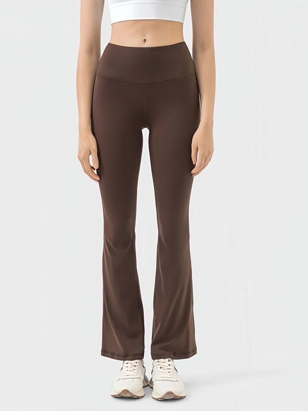 Flexvibe Flattering High Waisted Slightly Flared Yoga Pants - Butt Lifting Barely There for Gym