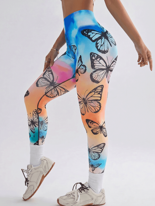 Flexvibe Black Printed Seamless Yoga Leggings | High-Waist Workout Pants