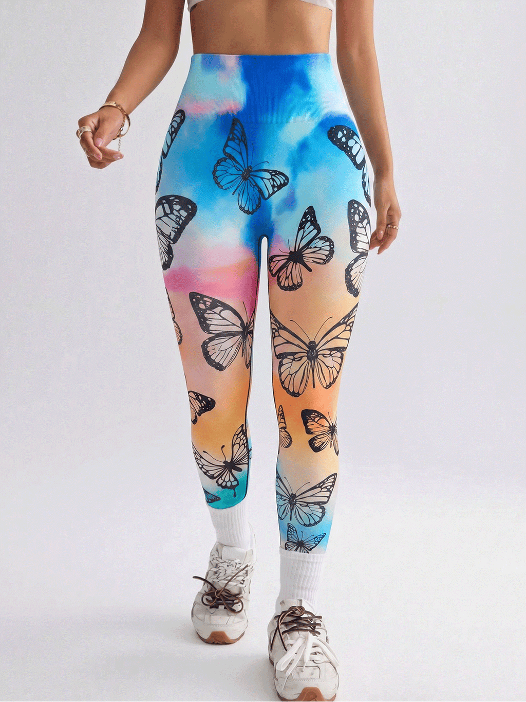 Flexvibe Black Printed Seamless Yoga Leggings | High-Waist Workout Pants