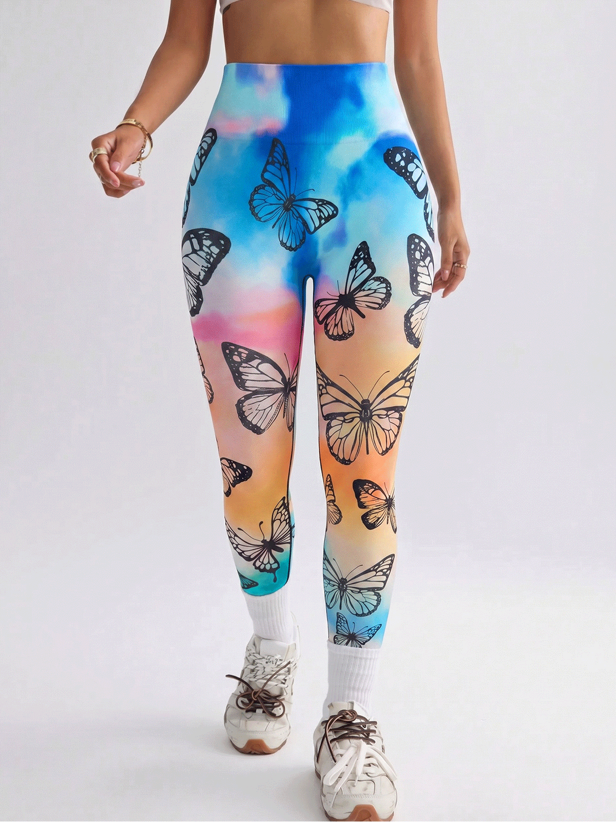 Flexvibe Black Printed Seamless Yoga Leggings | High-Waist Workout Pants