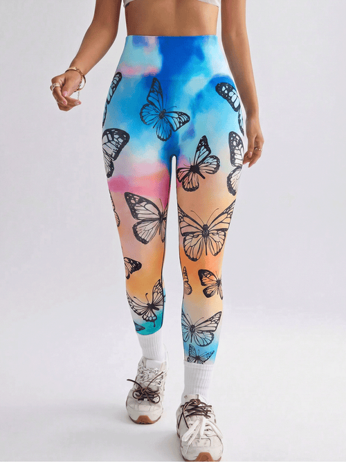Flexvibe Black Printed Seamless Yoga Leggings | High-Waist Workout Pants