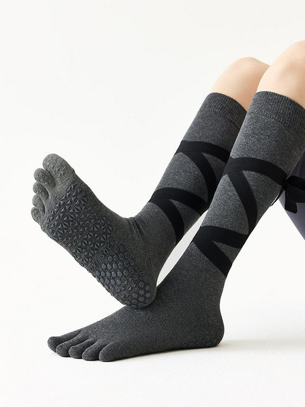 Strappy Tall Five-Toe Yoga Socks for Women - Flexvibe product image 11