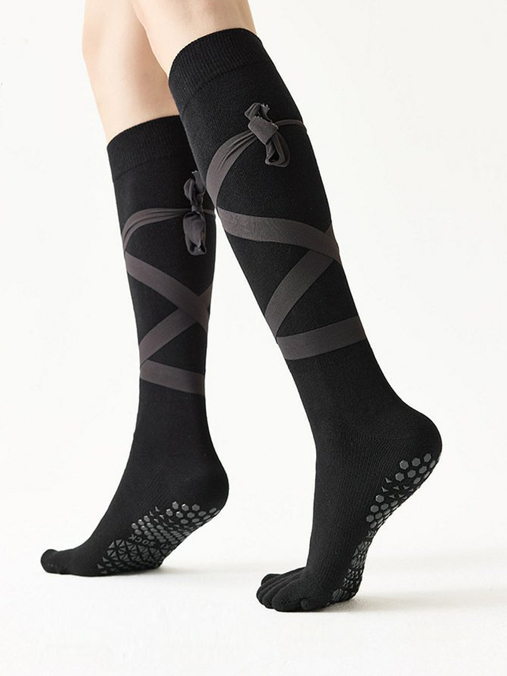 Strappy Tall Five-Toe Yoga Socks for Women - Flexvibe product image 1