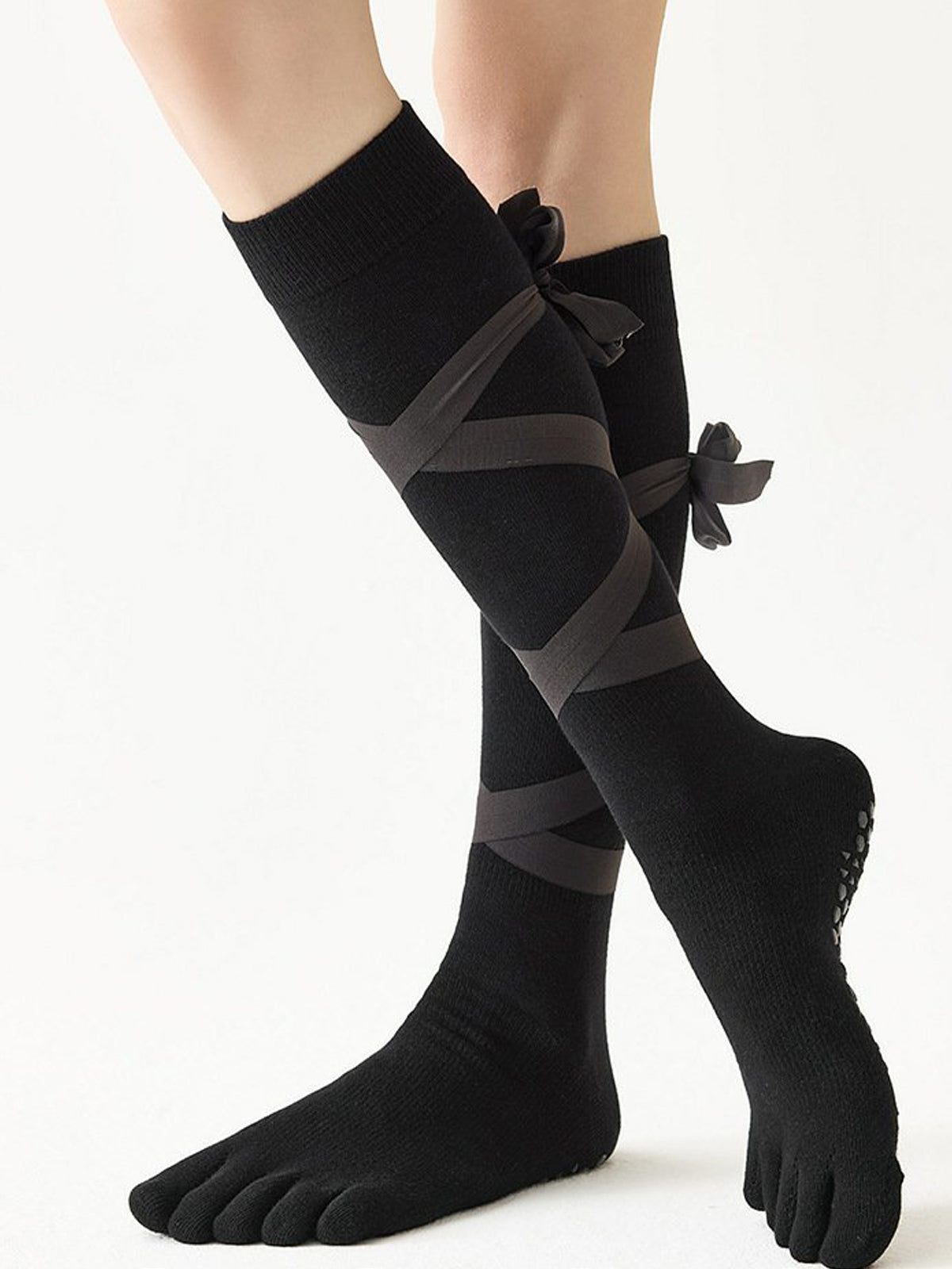 Strappy Tall Five-Toe Yoga Socks for Women - Flexvibe product image 3