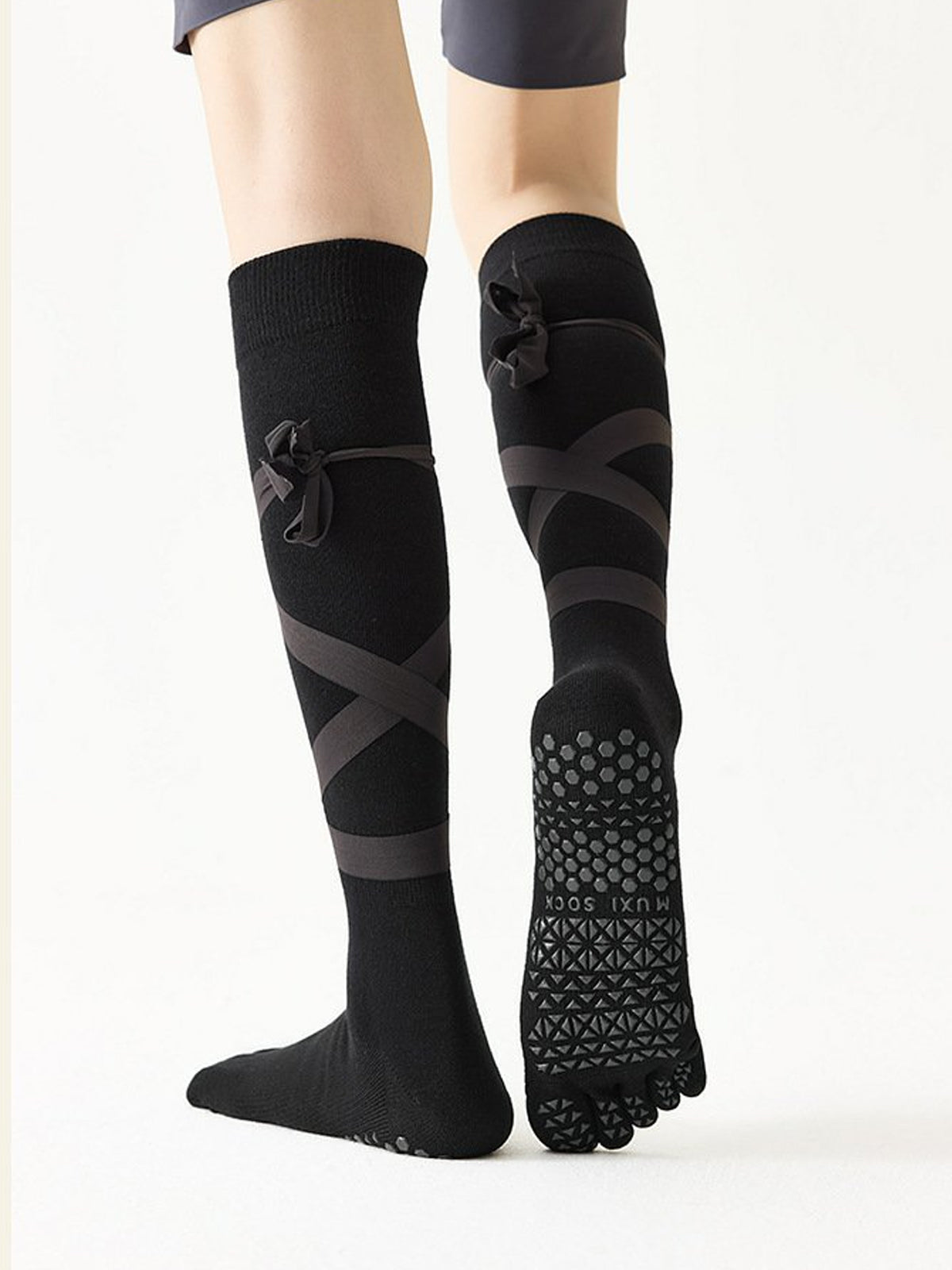Strappy Tall Five-Toe Yoga Socks for Women - Flexvibe product image 4