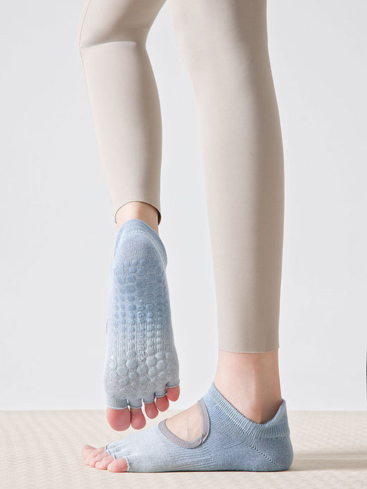 Gradient Open-Instep Five-Toe Yoga Socks