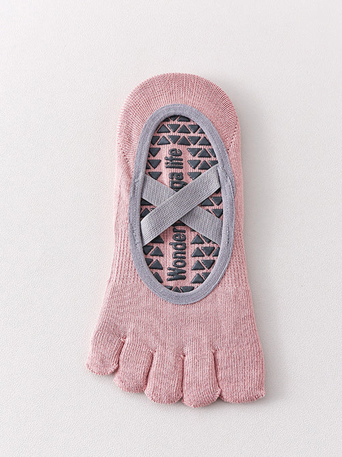 Cross-Strap Five-Toe Pilates Socks for Women - Flexvibe product image 5