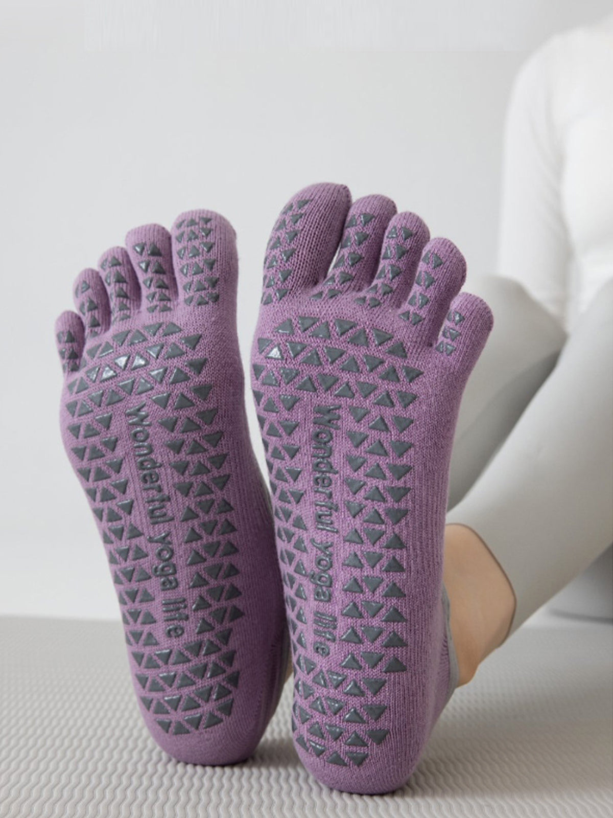 Cross-Strap Five-Toe Pilates Socks for Women - Flexvibe product image 7