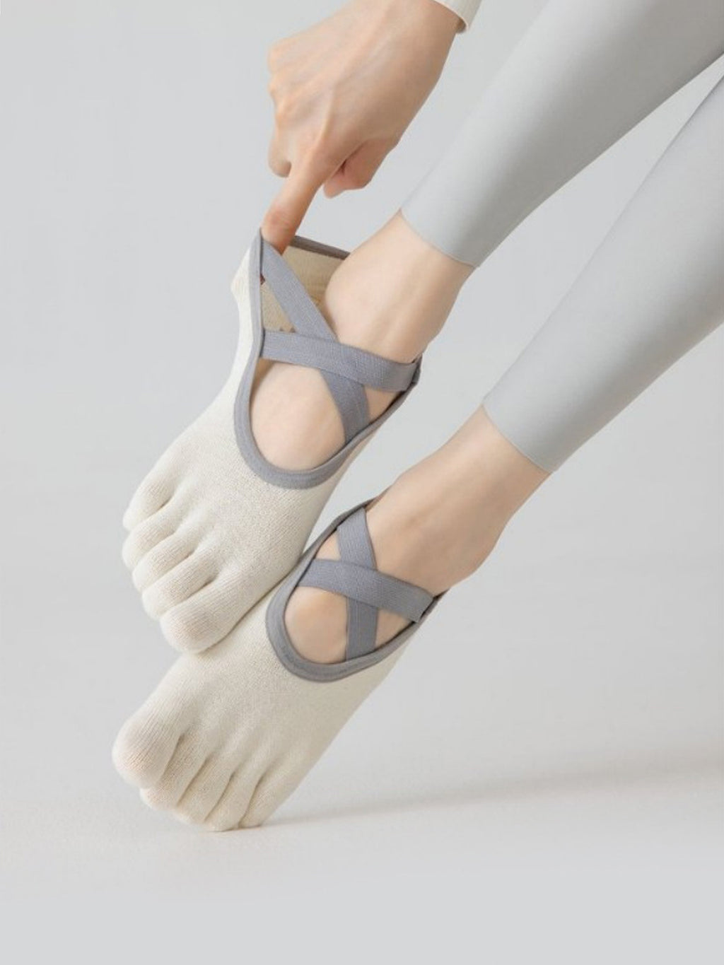 Cross-Strap Five-Toe Pilates Socks for Women - Flexvibe product image 13