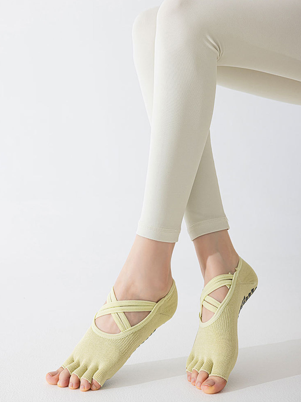 Cross-Strap Five-Toe Yoga Grip Socks - Flexvibe product image 12