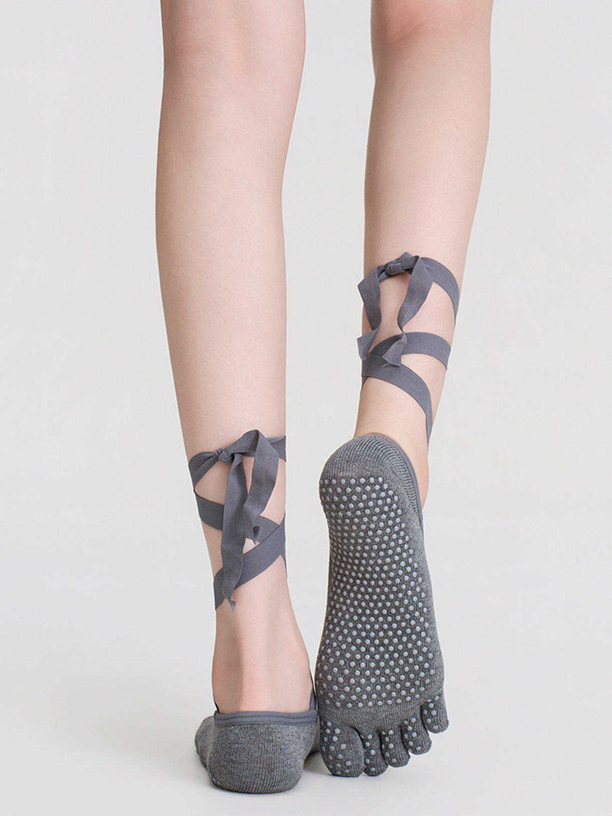 Strappy Five-Toe Pilates Grip Socks for Women - Flexvibe product image 3
