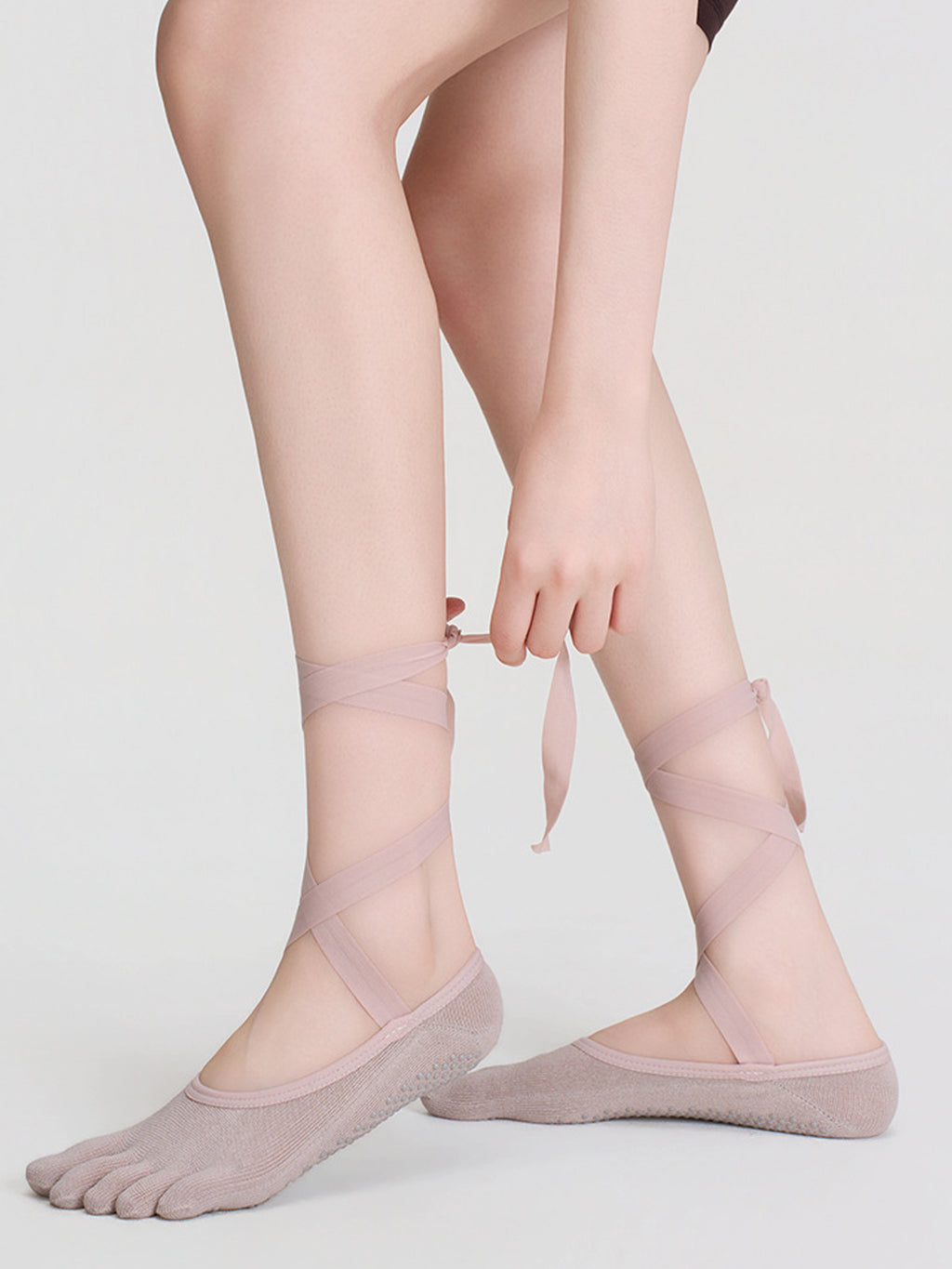 Strappy Five-Toe Pilates Grip Socks for Women - Flexvibe product image 11