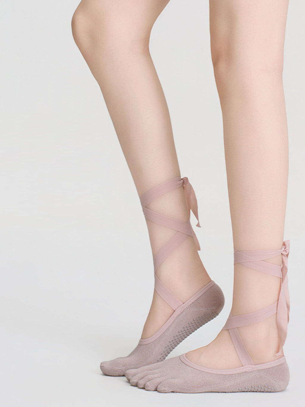 Strappy Five-Toe Pilates Grip Socks for Women - Flexvibe product image 12