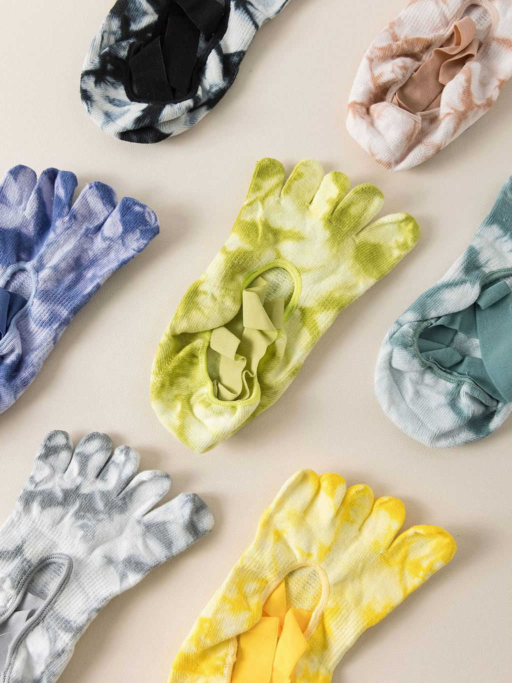 Tie-Dye Five-Toe Pilates Grip Socks - Flexvibe product image 9
