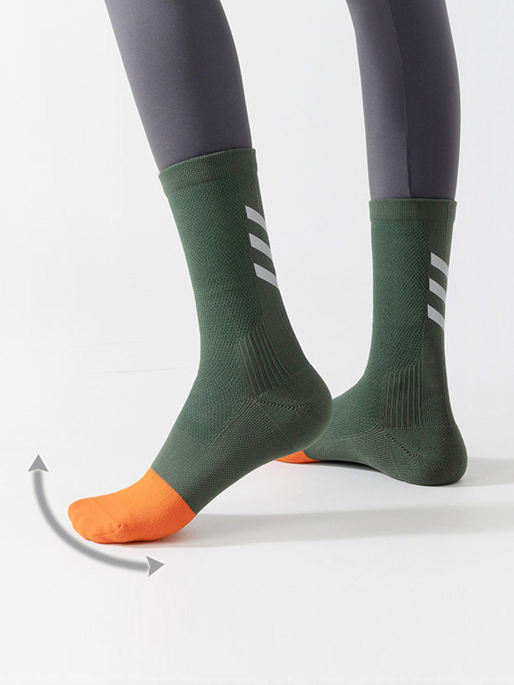 Flexvibe Unisex Long Cycling Socks Reflective Non-Slip Quick Dry for Road Bike Running