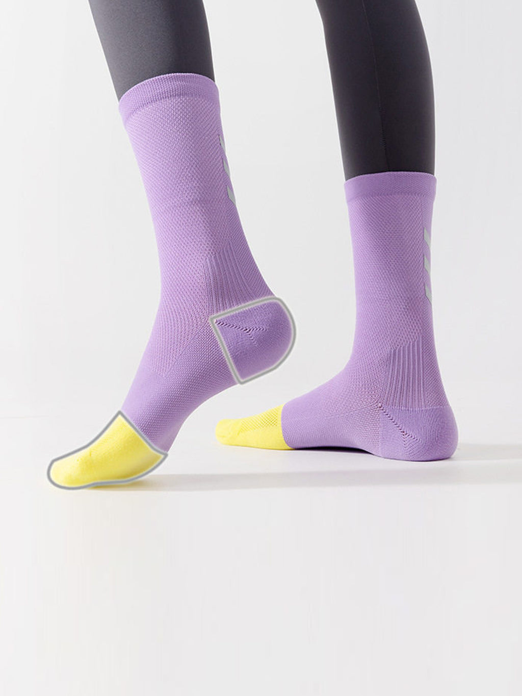 Flexvibe Unisex Long Cycling Socks Reflective Non-Slip Quick Dry for Road Bike Running