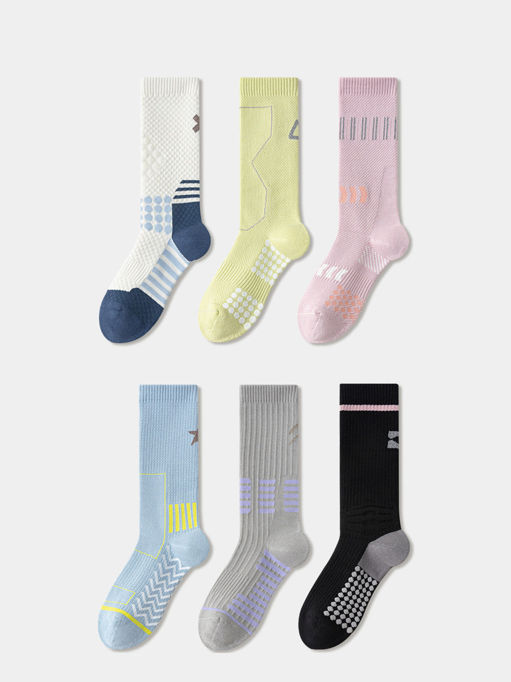 Flexvibe Women Mid-Calf Cycling Socks Terry Cushion Compression Reflective for Outdoor Biking