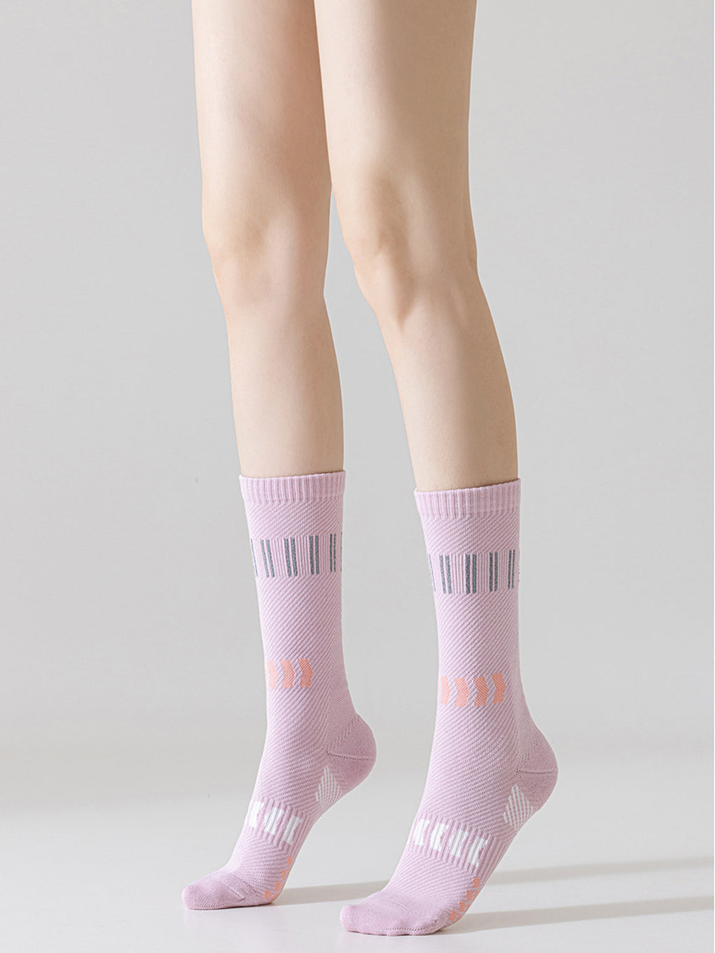 Flexvibe Women Mid-Calf Cycling Socks Terry Cushion Compression Reflective for Outdoor Biking