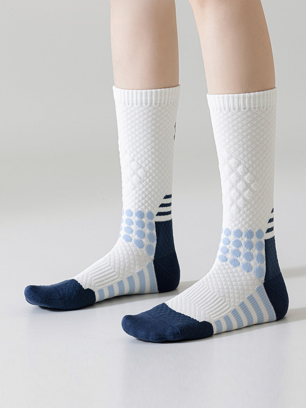 Flexvibe Women Mid-Calf Cycling Socks Terry Cushion Compression Reflective for Outdoor Biking