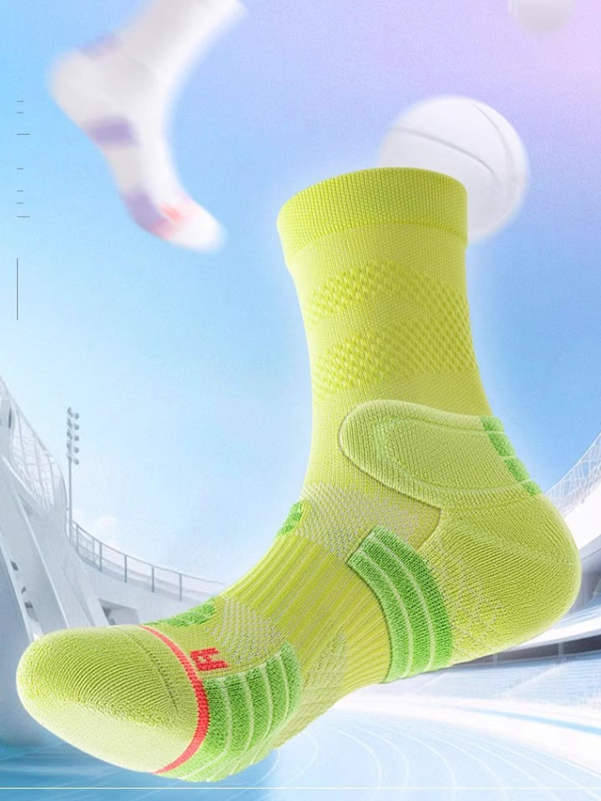 Flexvibe Women Mid-Calf Sports Socks, Terry Cushion Anti-Odor for Running Basketball