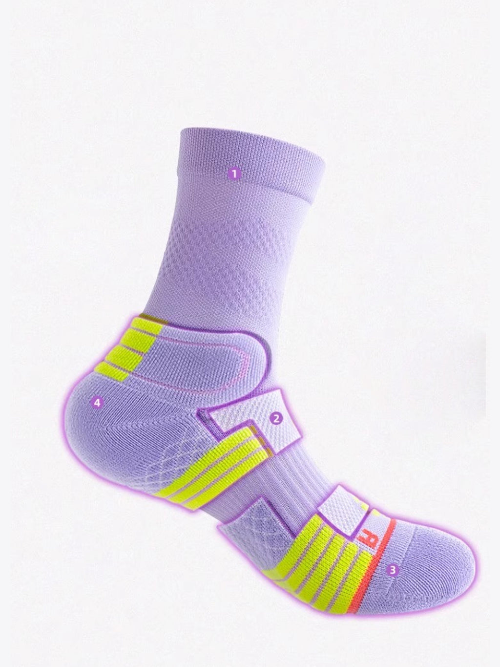 Flexvibe Women Mid-Calf Sports Socks, Terry Cushion Anti-Odor for Running Basketball