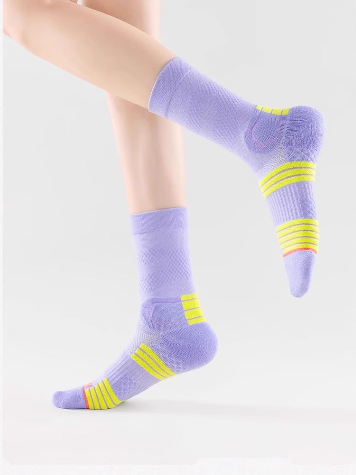 Flexvibe Women Mid-Calf Sports Socks, Terry Cushion Anti-Odor for Running Basketball