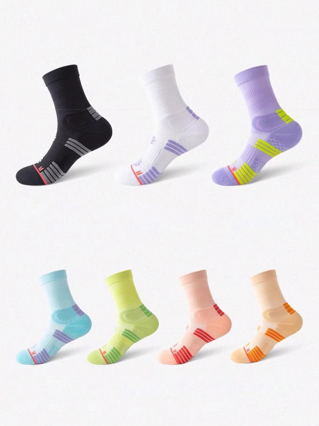 Flexvibe Women Mid-Calf Sports Socks, Terry Cushion Anti-Odor for Running Basketball