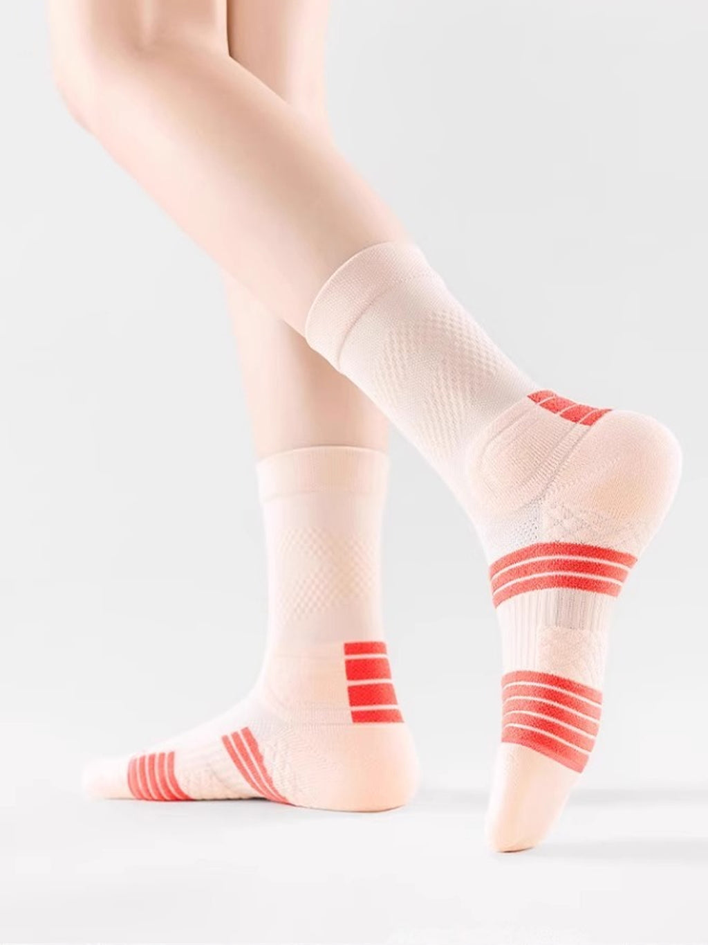 Flexvibe Women Mid-Calf Sports Socks, Terry Cushion Anti-Odor for Running Basketball