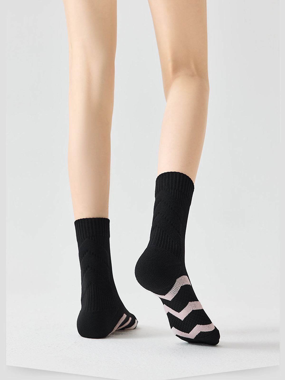 Flexvibe Women Mid-Calf Sports Socks Terry Thick Cushion Shock Absorbing for Cycling Running