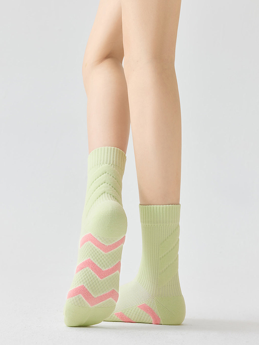 Flexvibe Women Mid-Calf Sports Socks Terry Thick Cushion Shock Absorbing for Cycling Running