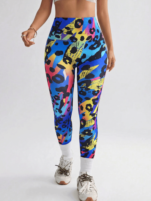 Flexvibe Black Printed Seamless Yoga Leggings | High-Waist Workout Pants