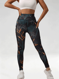 Flexvibe Women High Waist Printed Yoga Pants with Pockets Hip Lifting Casual Outdoor Gym Workout Leggings